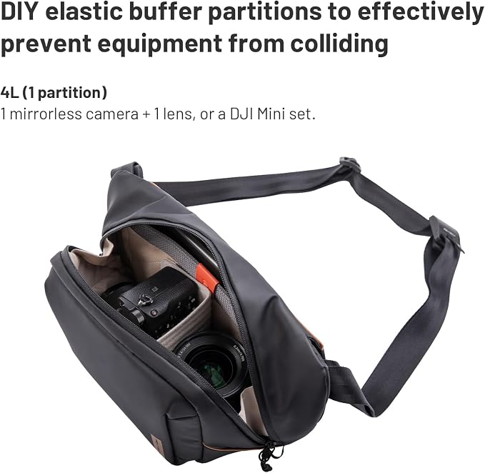 PGYTECH OneGo Solo V2 Camera Sling Bag, 4L Camera Chest Bag Crossbody Fanny Pack