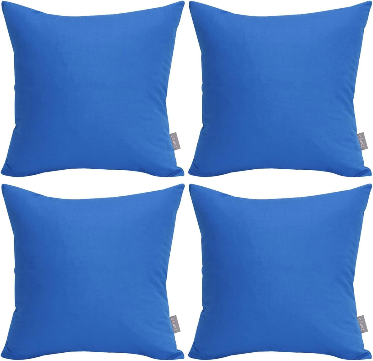 4-Pack 100% Cotton Comfortable Solid Decorative Throw Pillow Case,Thmyo Square Cushion Cover Pillowcase Sublimation Blank Pillow Covers DIY Throw Pillowcase for Sofa Bedroom(20x20 inch/ 50x50cm,Blue)