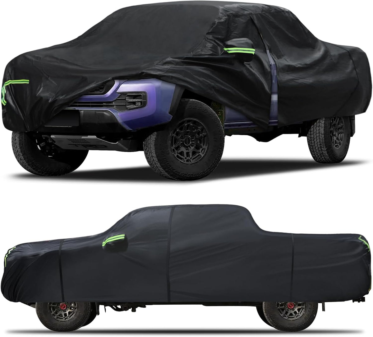 Car Cover Custom Fit for Toyota Tacoma 2005-2023,6 Layers Truck Cover Waterproof All Weather for Automobiles,Outdoor Full Exterior Cover,Rain, Sun, Wind Protection,Black