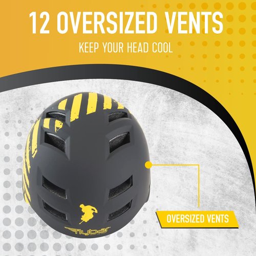 Flybar Bike Helmet- Multi Sport Dual Certified Adjustable Dial, Skateboard Helmet, Roller Skating, Pogo, Electric Scooter, Snowboard, Boys and Girls Kids- Adults Helmets (Wrn,M-L)