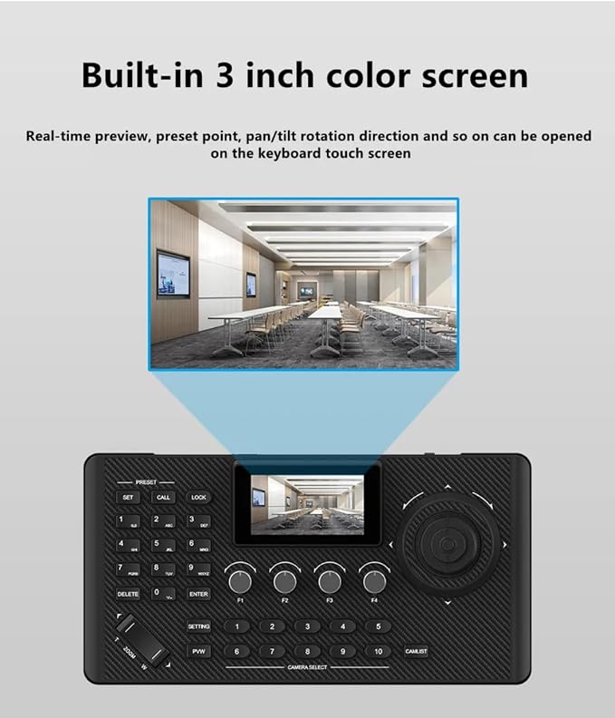 NDI PTZ Controller Camera Joystick Controller, PoE Network 4D HDMI PTZ Keyboard