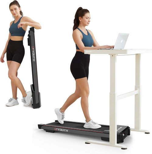 GOYOUTH Electric Treadmill - 2 in 1 Under Desk Walking & Jogging Machine with Remote Control & LED Display