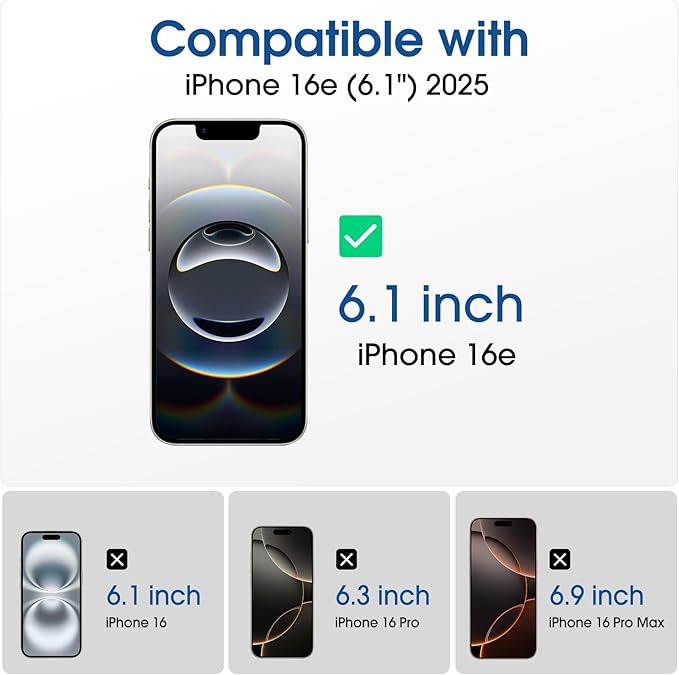 amFilm Auto-Alignment OneTouch for iPhone 17e / iPhone 16e Screen Protector +