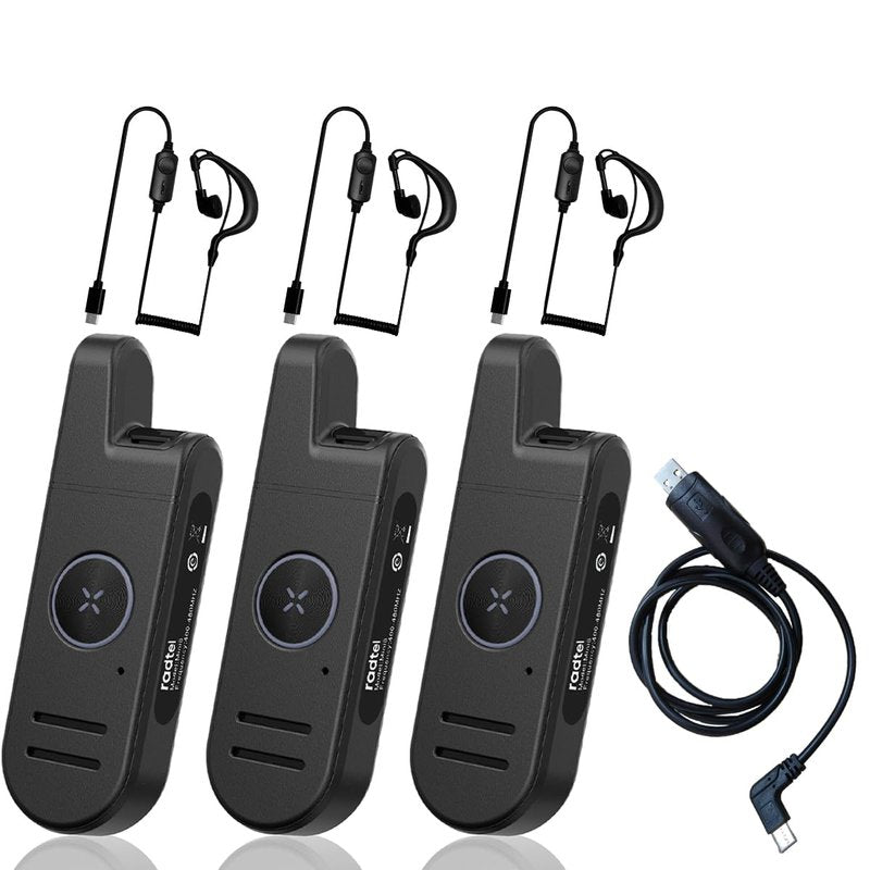 Radtel RT13 Super Mini Walkie Talkie Rechargeable, VOX Handsfree,Two Way Radio FRS Business Radio for Restaurants Hair Salons Hotels (3 Pack)