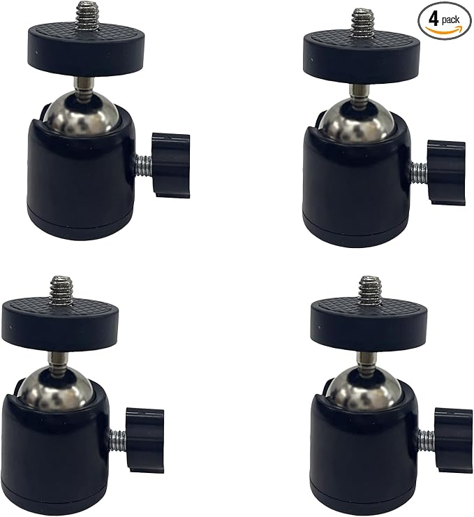 Universal 1/4" Swivel Mini Ball Head Tripod Mount 360 Degree Rotating Adapter