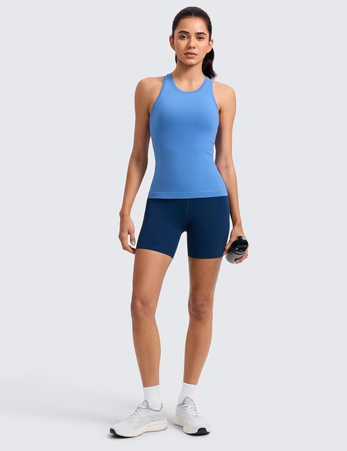 CRZ YOGA Seamless Workout Tank Tops for Women - Breathable Athletic Sleeveless Shirts | Ideal for Running & Gym