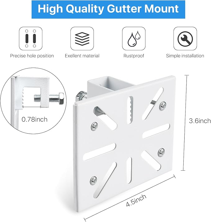 Gutter Mount for eufy Security Solocam S340 Solar Security Camera