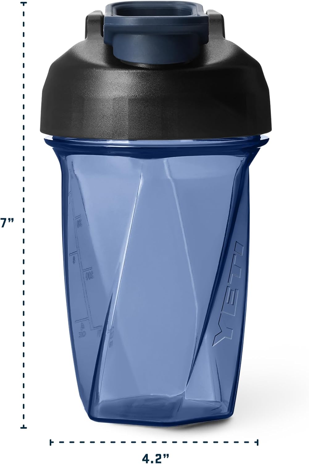 YETI Yonder Helimix Vortex Blender Shaker Bottle - 20oz Portable Protein Cup | Navy, USA Made, Dishwasher Safe