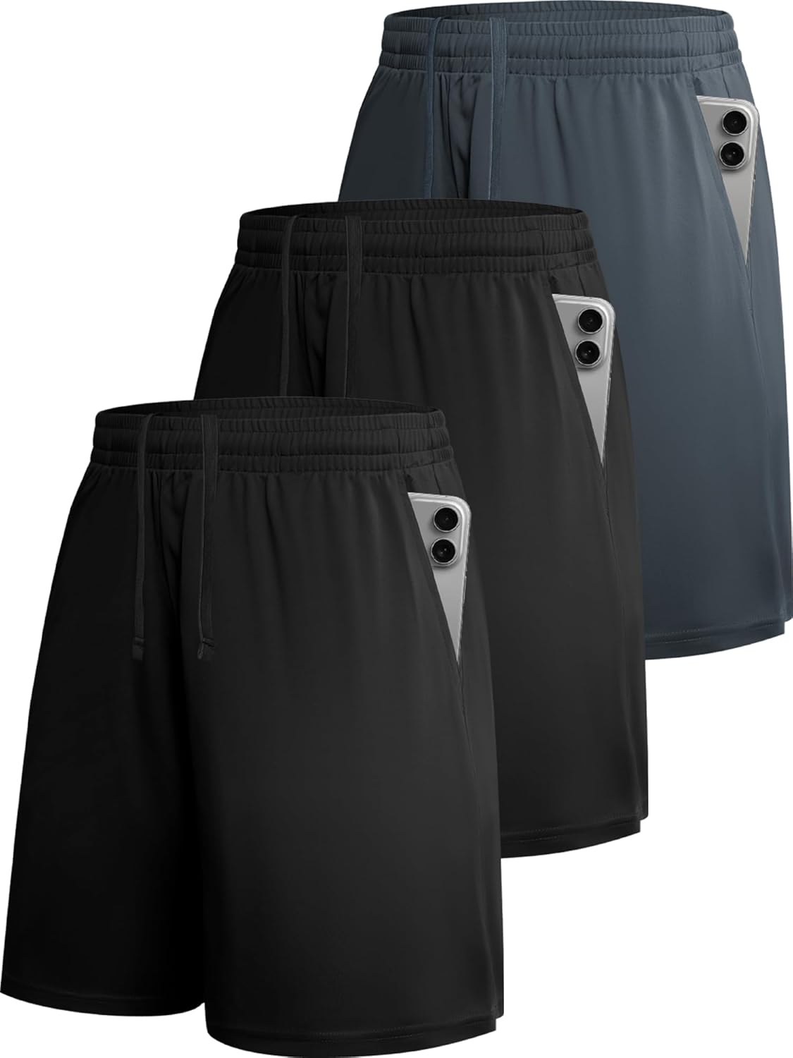 Skiennix Men's Athletic Shorts - Quick Dry 7 Inch Inseam for Basketball & Gym | Elastic Waistband & Pockets