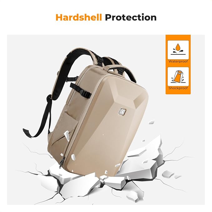 K&F CONCEPT Camera Backpack, Hardshell Photography DSLR Camera Bag