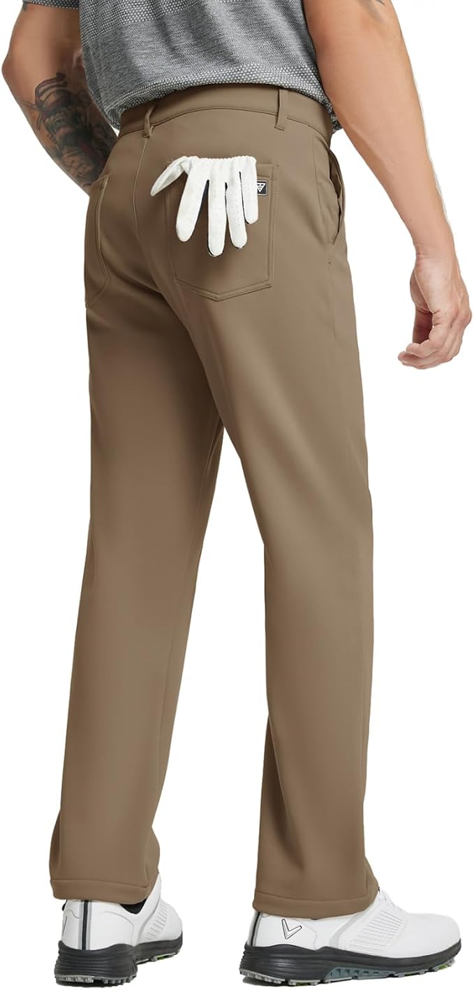 M MAELREG Golf Fleece Lined Pants Men Softshell Water-Resistant Workout Casual Outdoor Hiking Insulated Winter Pants for Men