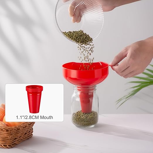 Pisol Wide Mouth Funnels for Kitchen Use, Versatile Food Grade Funnels for Filling Bottles, Plastic Cooking Funnel Set with Strainer, Large Long Neck Funnel for Canning, Mason Jar, Shampoo, Liquids
