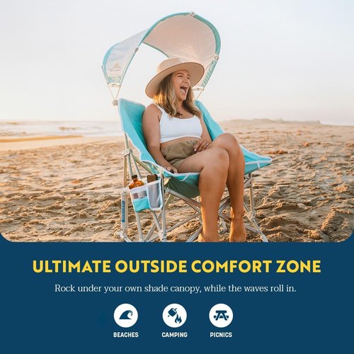 GCI Outdoor Pod Rocker - Comfortable Outdoor Rocking Chair with Sunshade Canopy | Ideal for Relaxation