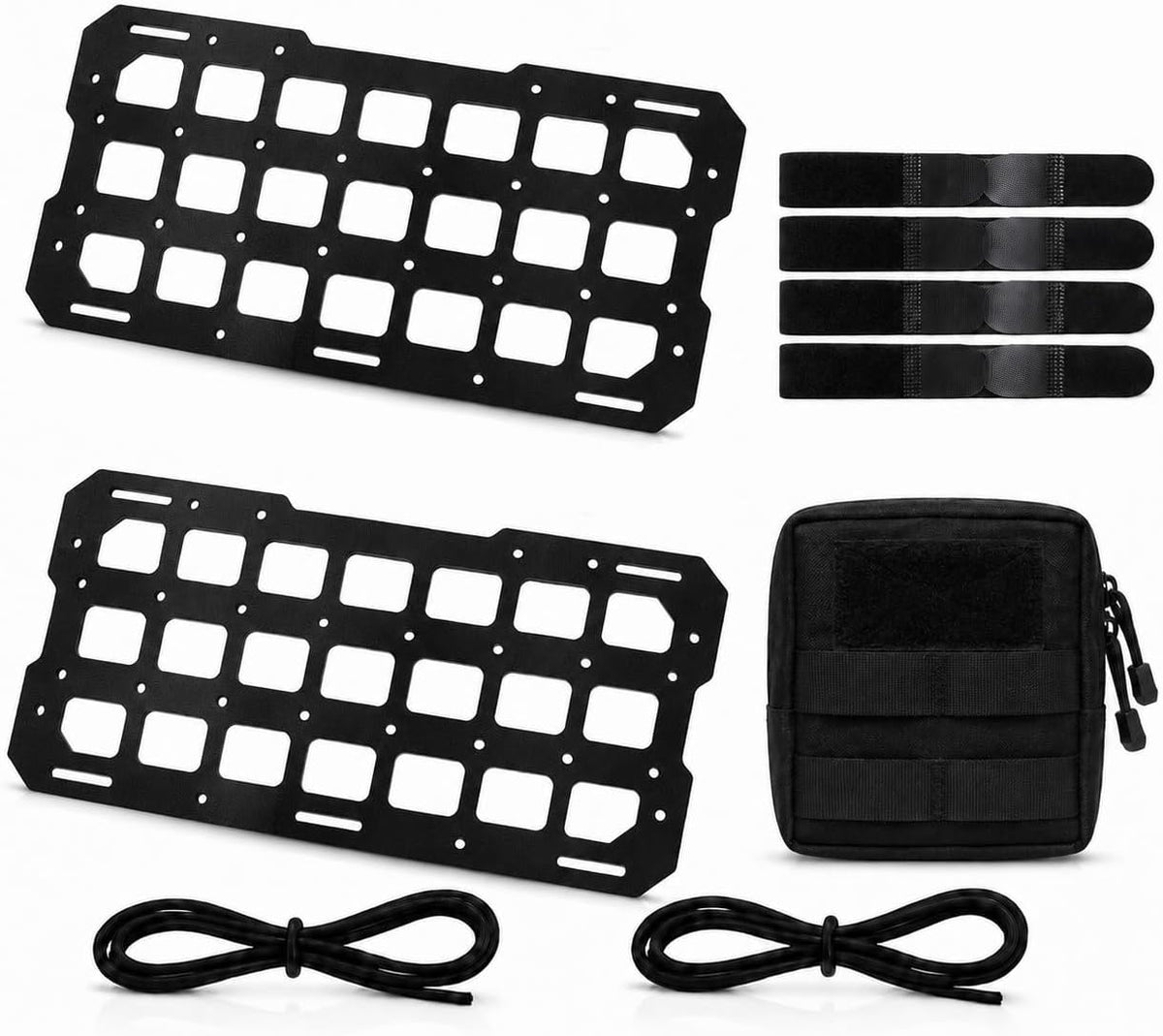 Visor MOLLE Organizer Panels for Car Sun Visor – Rigid ABS Sun Visor Organizer with MOLLE Webbing – Adjustable Fit for Truck SUV (2 Pack)