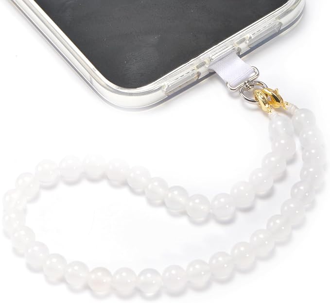 Agate Beaded Phone Wrist Strap for Women Men Stone Beads Charm Handmade