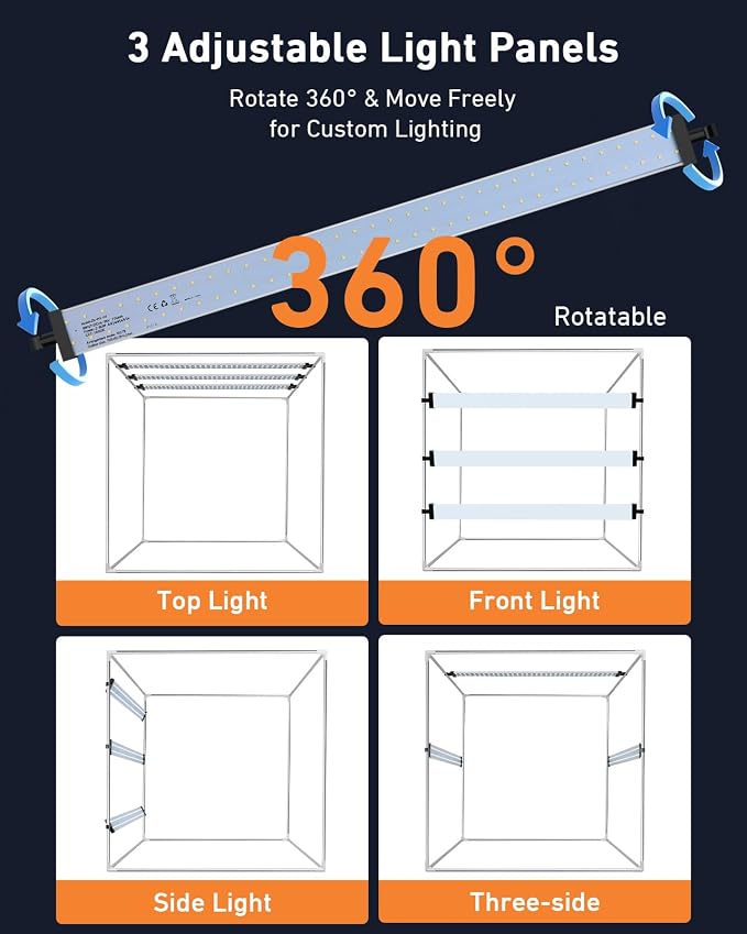 DUCLUS Light Box Photography 39×39 inch, 210 LED Large Photo Light Box
