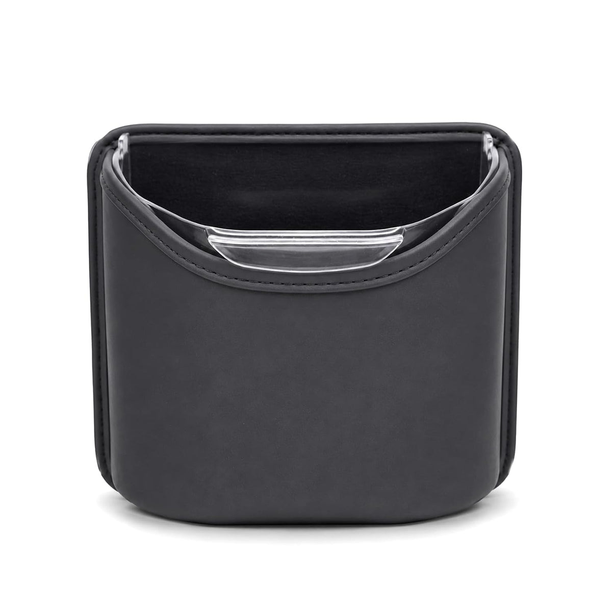 Car Trash Can,Double-Layer Car Grabage Can with Hanging Clips,Leakproof Leather Automotive Trash Bin,Portable & Multi-Purpose Vehicle Garbage Cans for SUV,Truck,Cars Door & Seatback (Black)