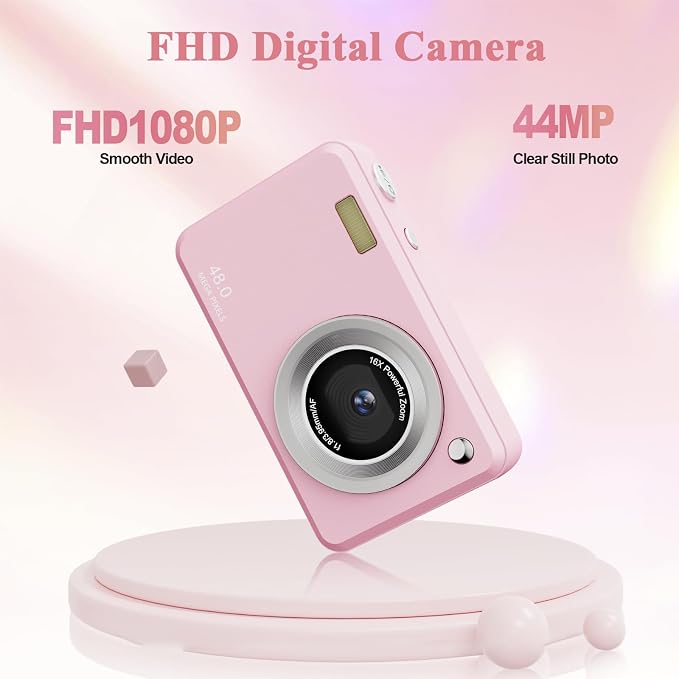 Digital Camera with 32GB Card, 48MP Compact Portable Small Point Shoot Camera
