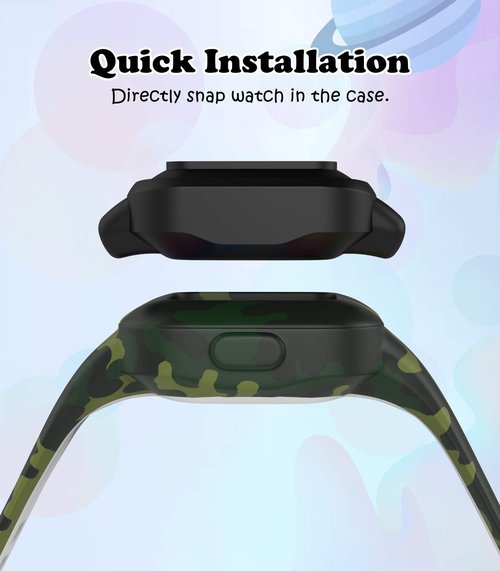 MoKo 3-Pack Strap Compatible with Garmin Vivofit jr. 3 Fitness Tracker, Soft Silicone Adjustable Replacement Band Wristband Bracelet, Camouflage Blue/Camouflage Gray/Camouflage Green