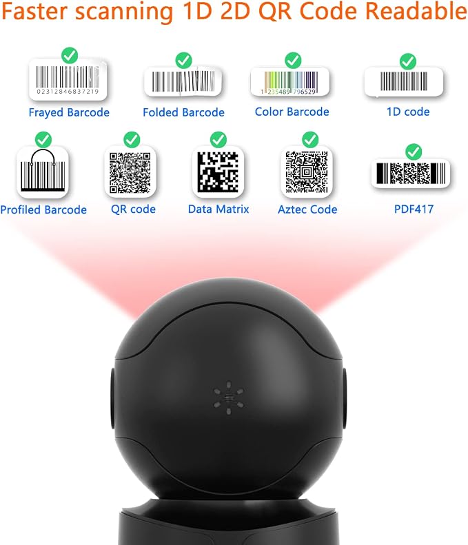 NetumScan Automatic Omnidirectional Desktop Barcode Scanner, Hands-Free USB