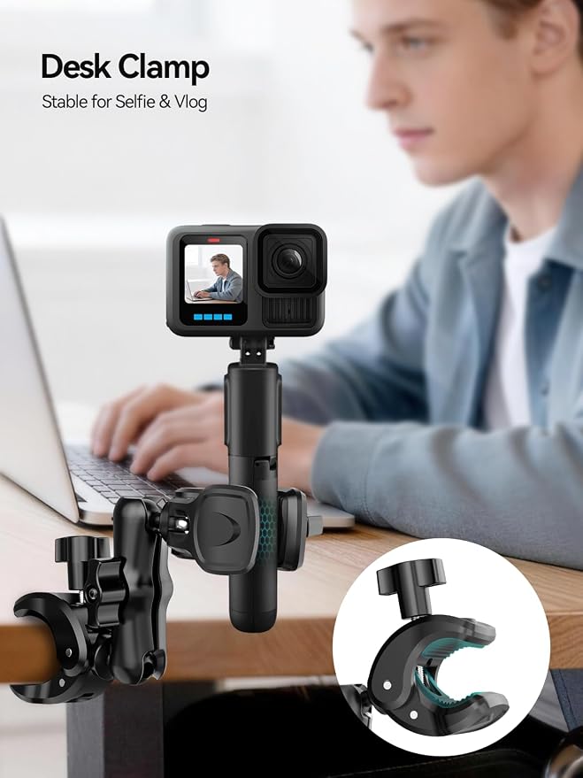 MAGJIEYX Double Clamp Mount, 360°Magic Arm