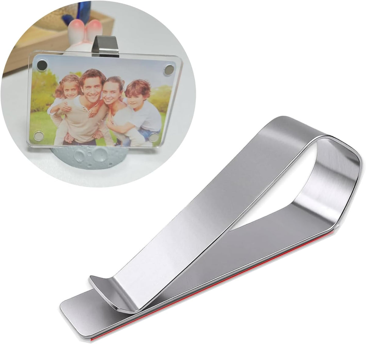 16Pcs Stainless Steel Visor Clips for Cars with Adhesive, DIY Sun Visor Clips Garage Door Remote Visor Clip Strong Hold Accessory for Car, Home & Office