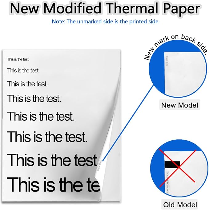 Thermal Printer Paper 8.5 x 11 Inch, 200 Sheets US Letter Size Thermal Paper