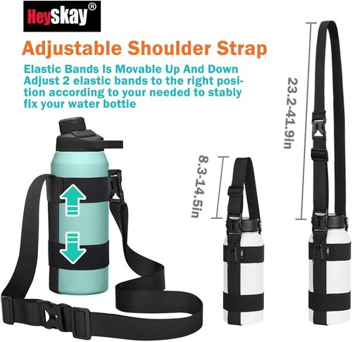 HEYSKAY Water Bottle Holder - Adjustable Sling for Owala FreeSip, Hydro Flask & Universal Bottles | Ideal for Walking & Hiking