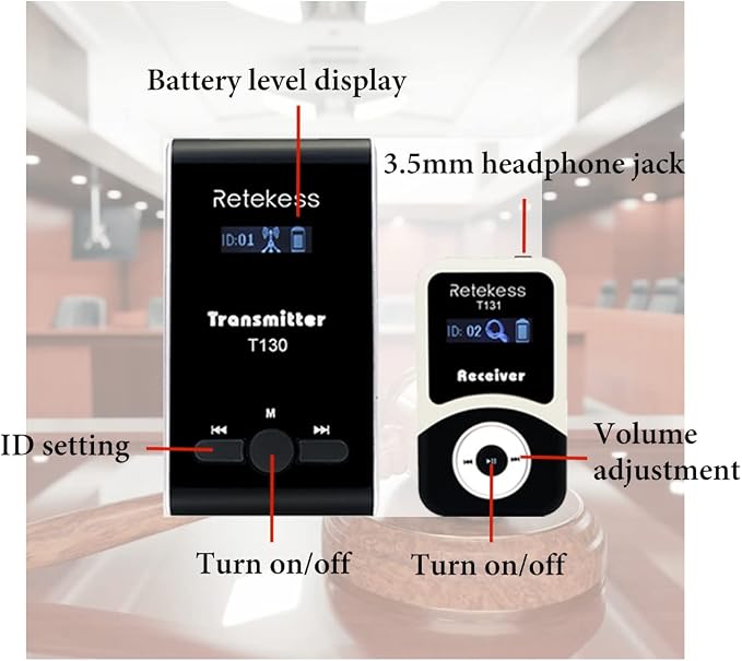Retekess T130 Church Translation System, Tour Guide Audio System, High Sound
