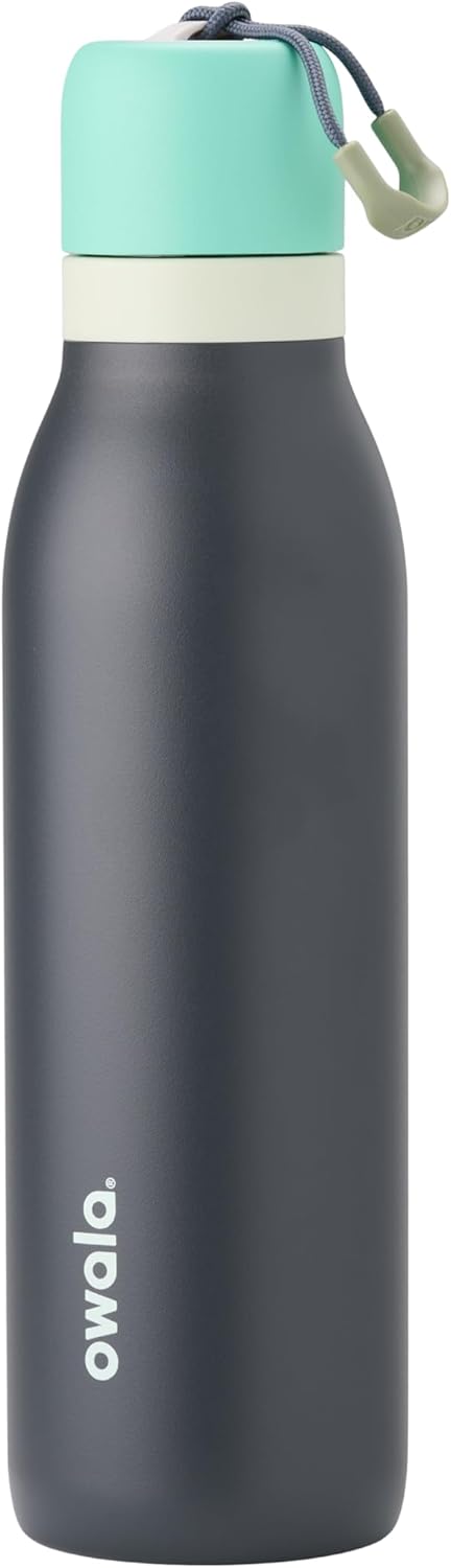 Owala FreeSip Insulated Stainless Steel Water Bottle - 18 oz BPA-Free with Straw for Sports & Travel - Blue/Grey