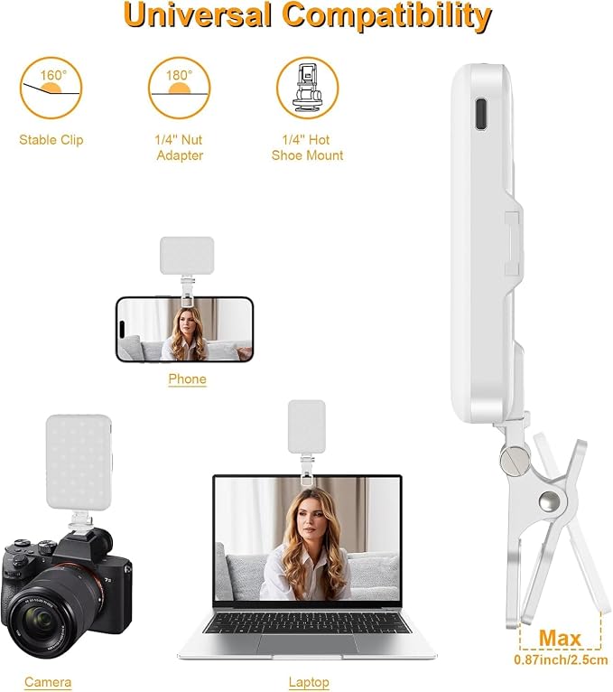 Selfie Light, LED Camera Light Video Lights 60 LED 2200mAh Rechargeable Phone
