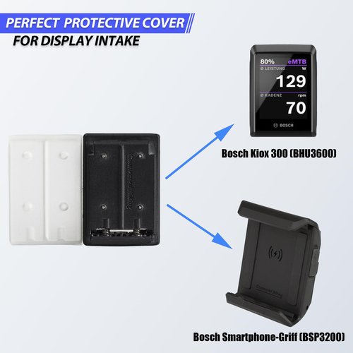 Besudo Protective Case Set for Bosch Kiox 300 Display and Display Holder - Screen Protector for Bosch Kiox 300 and Protective Cover for Smartphone Grip (BSP3200) Display Holder -LA036-K-Set