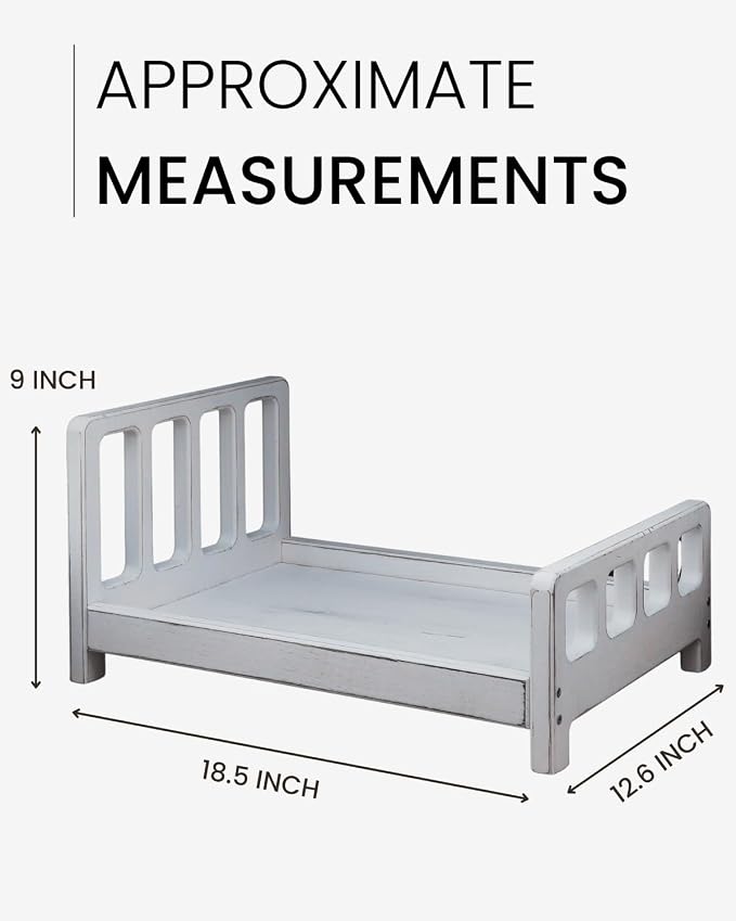 Newborn Photography Props Bed Prop White – Mini Wooden Baby Photography Bed