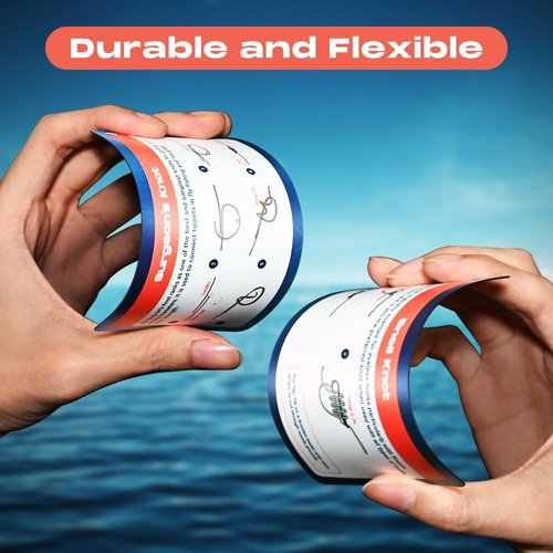 HOOK-EZE Fishing Knot Tying Cards - Waterproof Guide to 12 Essential Knots with Zinger Retractor | Perfect Fishing Gift for Men