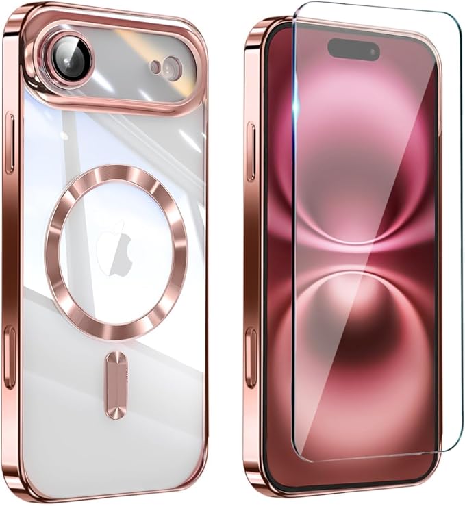Magnetic Glossy Case for iPhone 17 Air, iPhone 17Air Phone Case Slim Clear