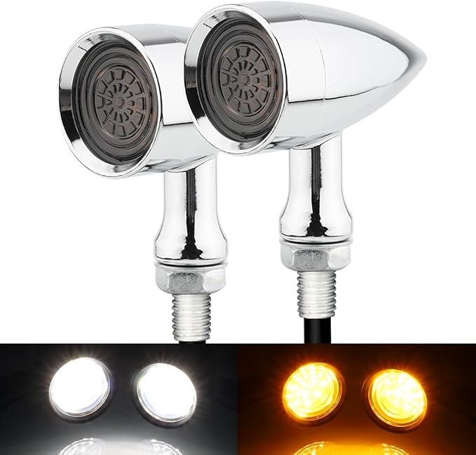 TSUNG Universal Motorcycle LED Turn Signals Small Bullet Front Rear Blinkers