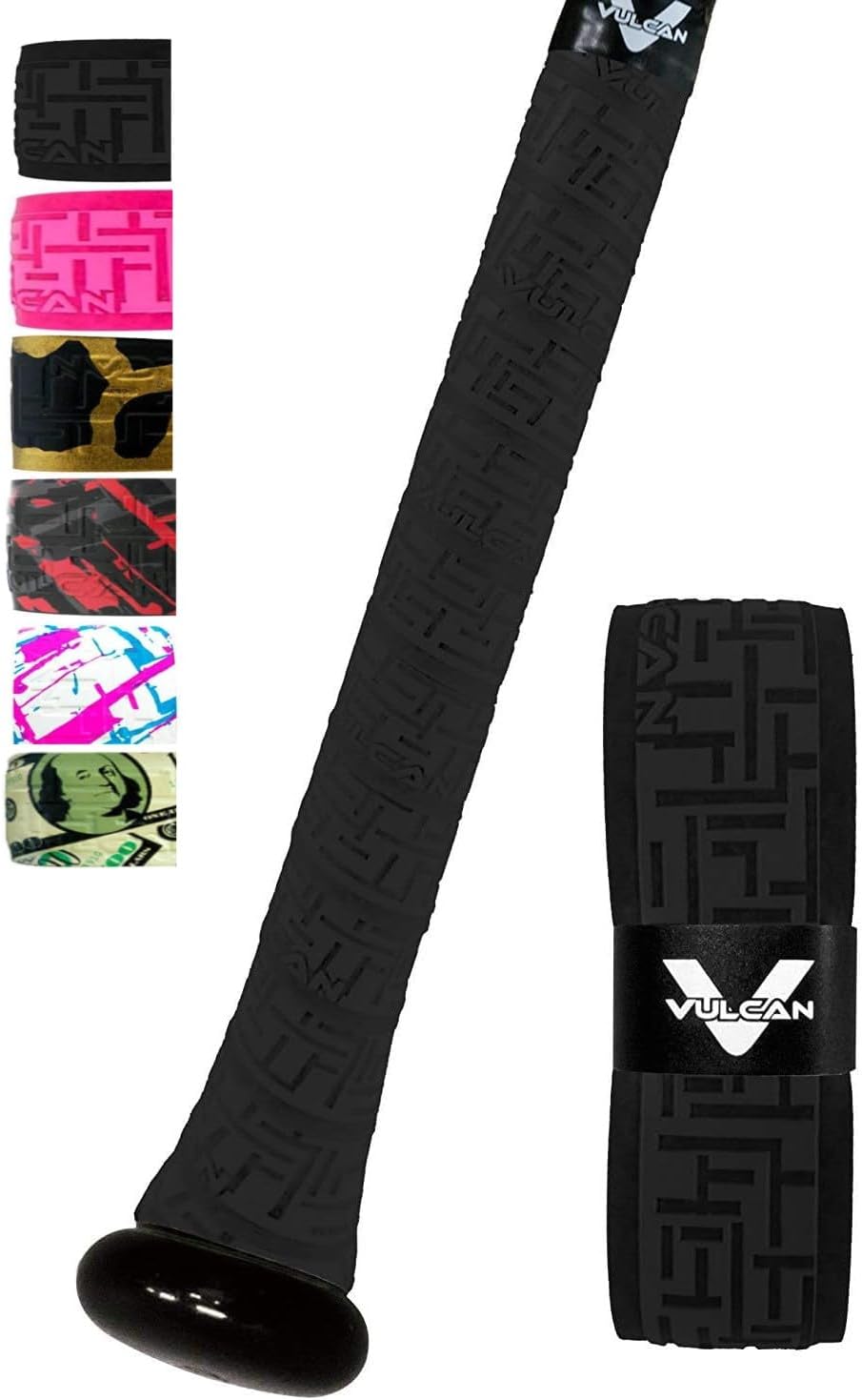 Vulcan Bat Grip - 0.50mm / 1.00mm / 1.75mm | Durable Baseball/Softball Grip | Multiple Colors Available