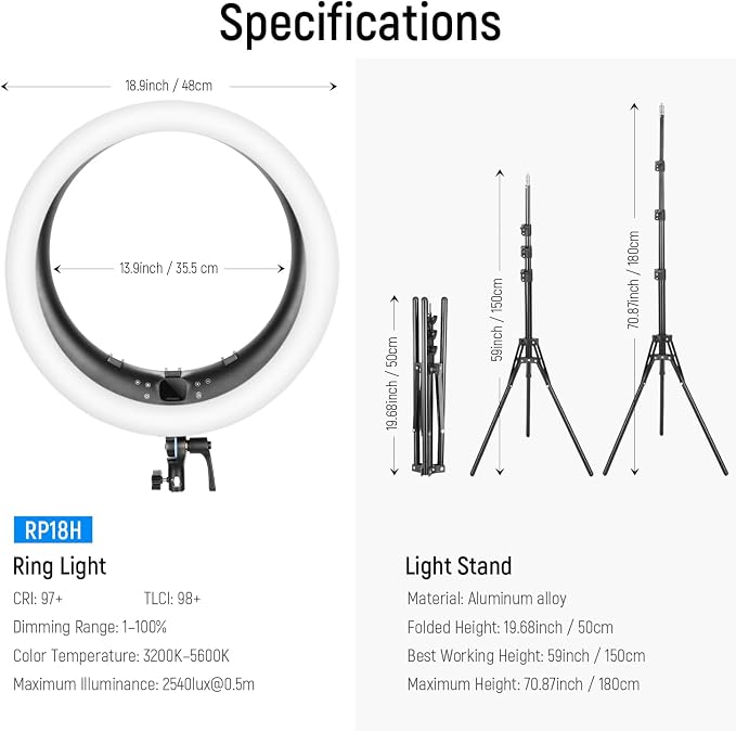 NEEWER Ring Light RP19H 19 Inch