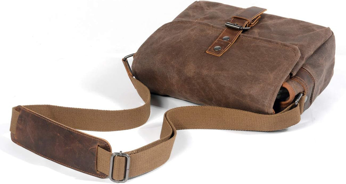 SLR Camera Bag, Waterproof Wax Canvas Bag Vintage Camera Case Messenger Bag
