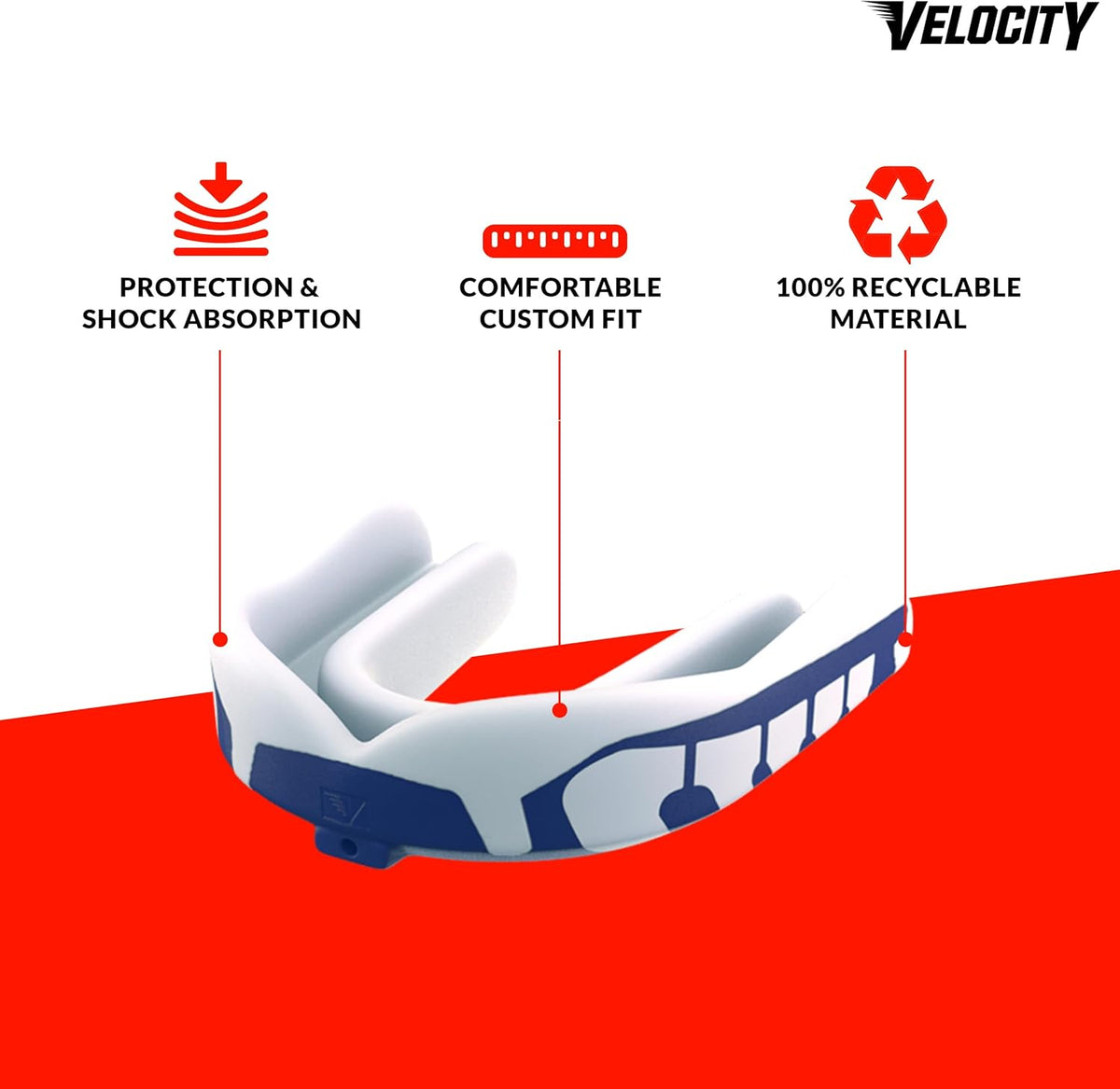 Velocity Champion Junior Mouthguard - 2 Pack in Black & Carolina Blue | Perfect for Ages 5-10 - Ideal for Sports