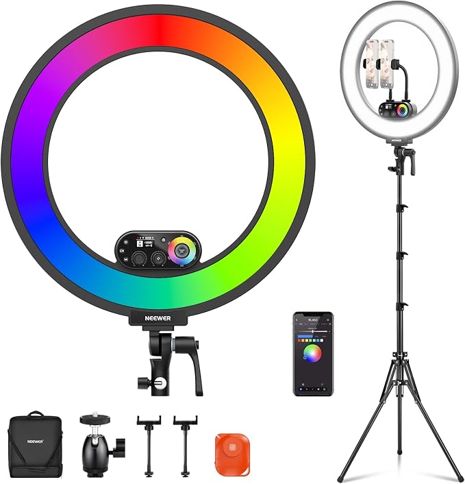 NEEWER RL45C 18" Edge Lit 45W RGB LED Ring Light