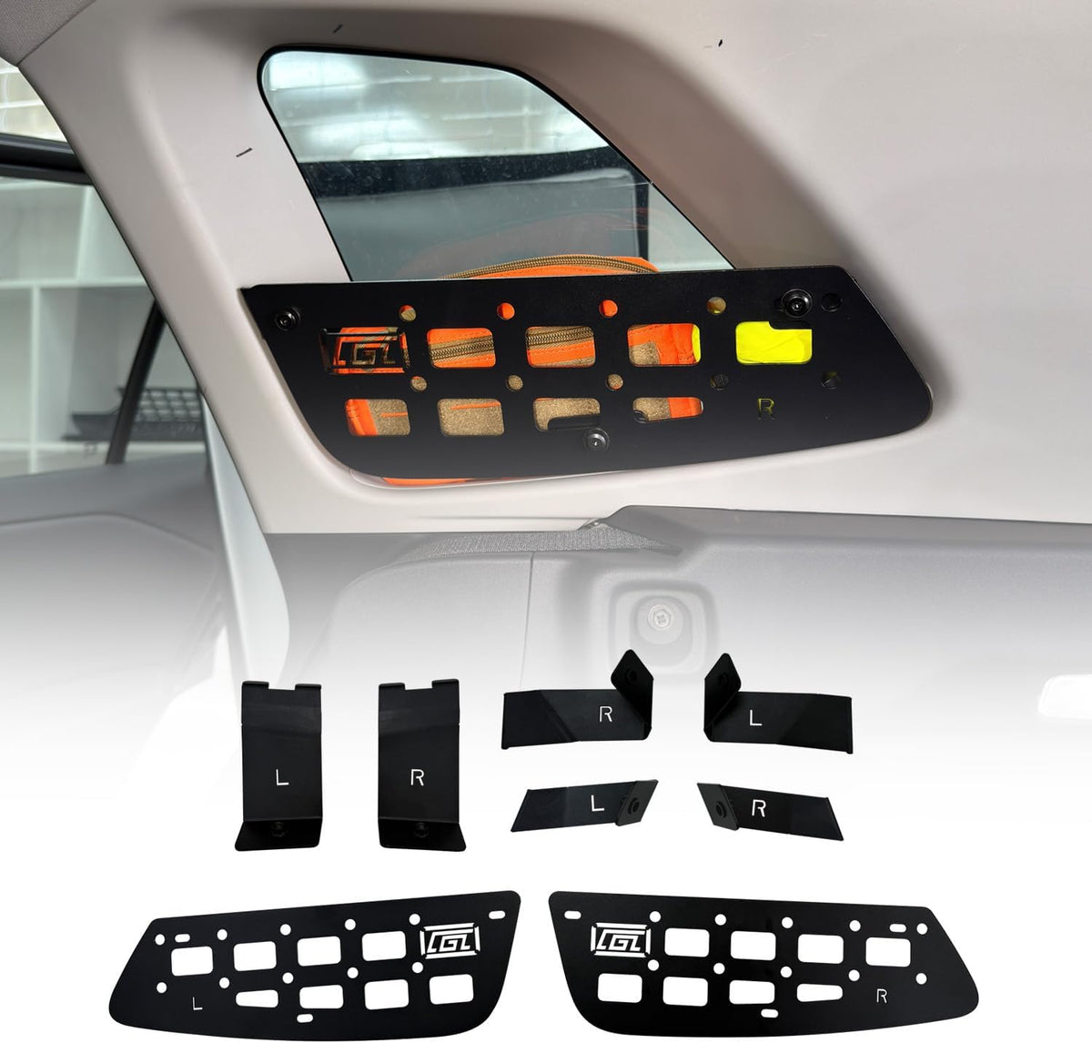 HIGH FLYING for Toyota RAV4 2019-2025 Car Accessories Modular Storage Molle Panel Cargo Shelf Organizer Luggage Carrier Rack Aluminum Alloy (with Conjoined Cross Bar)