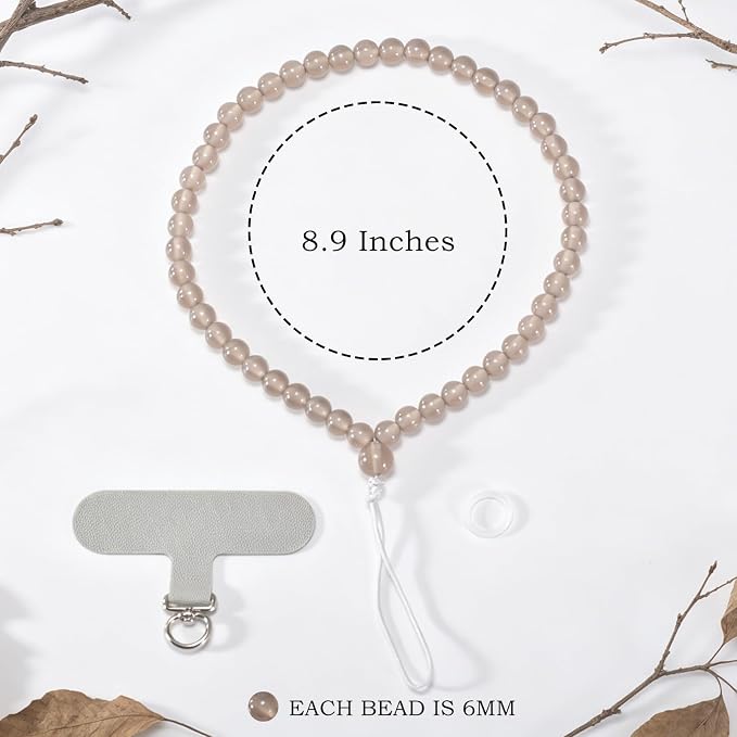 Agate Beaded Phone Wrist Strap for Women Men Stone Beads Charm Handmade