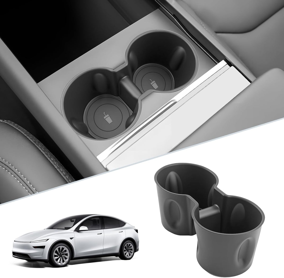 SKTU for 2025 2026 Tesla Model Y Cup Holder for 2025 2026 Tesla Model Y Central Control Cup Holder Tesla Model Y 2025 2026 Accessories Rubber Cup Pad 2025 2026 Model Y Non-Slip Pad