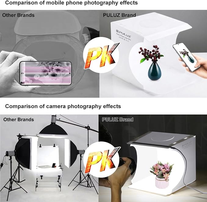 Mini Photo Studio Light Box, PULUZ Portable Folding Photography Lighting Tent