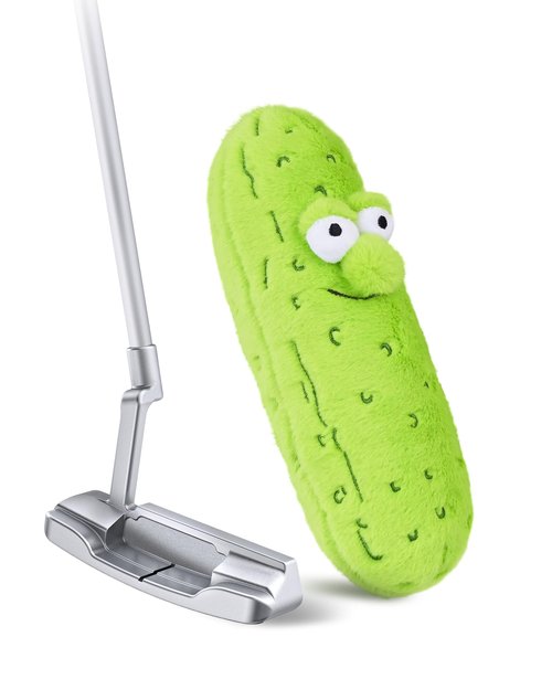 Big Teeth Big Dill Pickle Putter Cover, Plush Funny Putter Head Covers, for Blade, Half Mallet and Hybrid Club, Jar More Putts Funny Putter Cover, Drawstring Closure, You're A Big Dill to Me