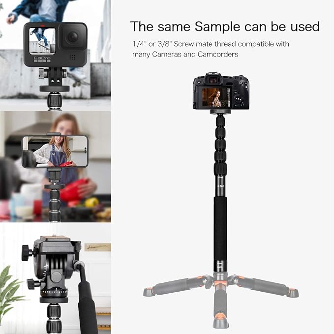 Koolehaoda Camera Monopod 61" Aluminum Portable Photography Unipod Stick