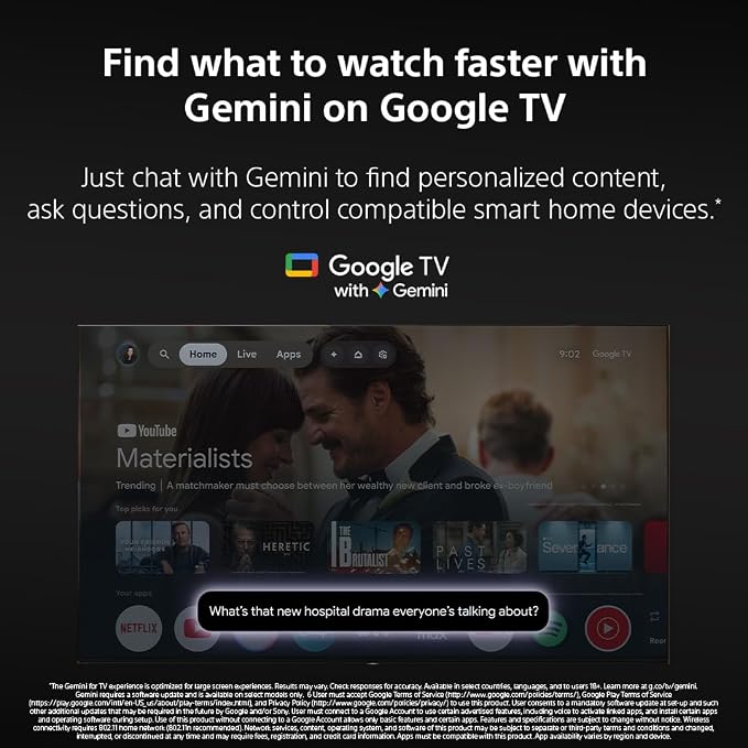 Sony 85 Inch BRAVIA 3 II LED 4K HDR Smart Google TV with Gemini K-85XR30M2 | XR Processor with AI Technology, Dolby Vision/Atmos, 120Hz Refresh Rate, 4K movie credits included, 4xHDMI 2.1, PS5 Features