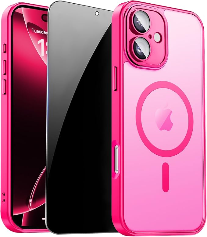 for iPhone 16 Case with Privacy Screen Protector and Camera Protection