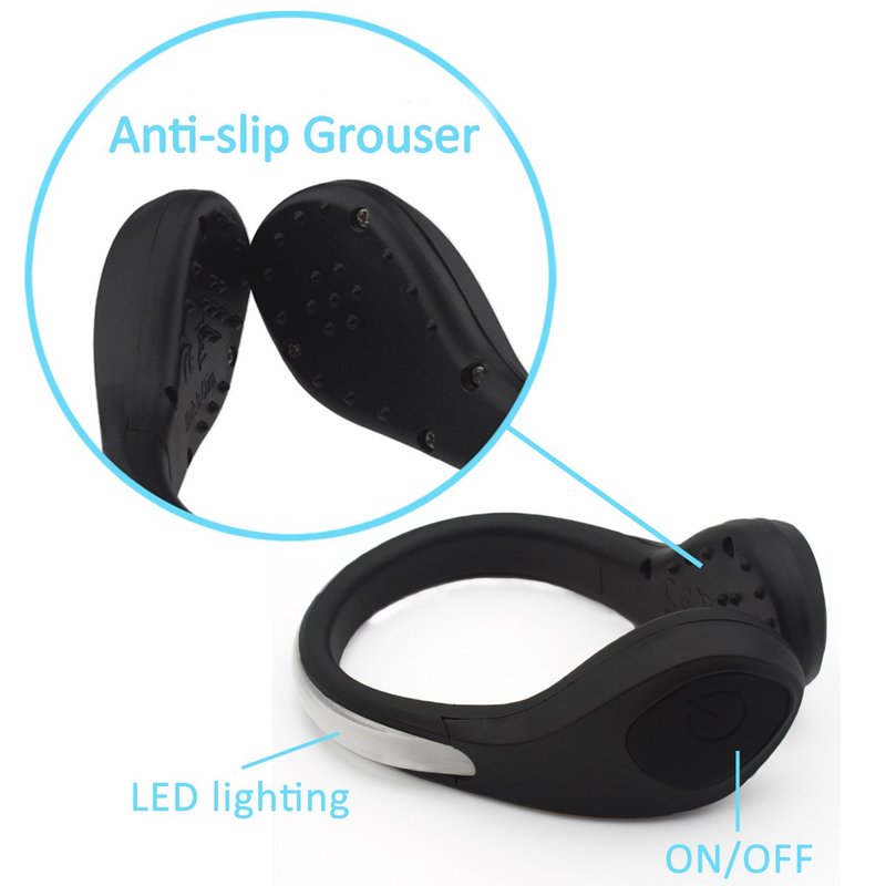 Shoe Clip Lights (2 Pack) Reflective Safety Night Running Gear for Runners Joggers Bikers Walkers, Color Changing RGB Strobe and Steady Color Flash Mode, Water Resistant and Bonus Screw Driver
